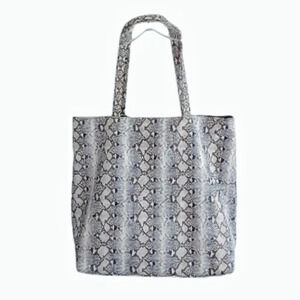 Saks Fifth Avenue Classic Snakeskin Tote Quiet Luxury Neutral
